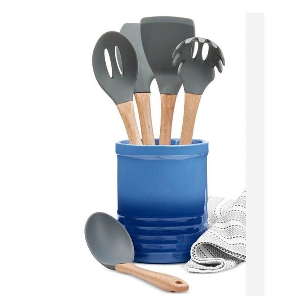 Martha Stewart Collection 5-Pc. Kitchen Utensil Set with Stoneware Crock - Picture 3 of 3
